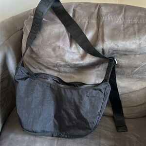 Baggu black nylon crescent shoulder bag
